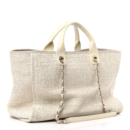 Chanel Lurex Boucle Medium Deauville Tote White 3 of 14