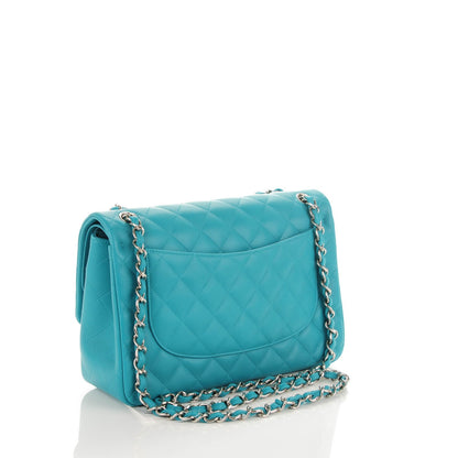 Chanel Lambskin Quilted Jumbo Double Flap Blue 3 of 7