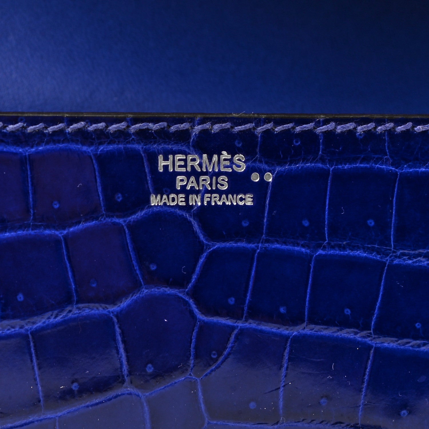 Hermes Shiny Niloticus Crocodile Egee Clutch Bleu Electrique 6 of 6
