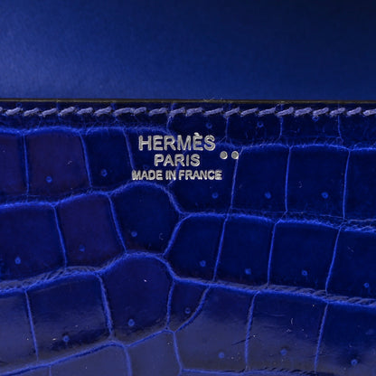 Hermes Shiny Niloticus Crocodile Egee Clutch Bleu Electrique 6 of 6