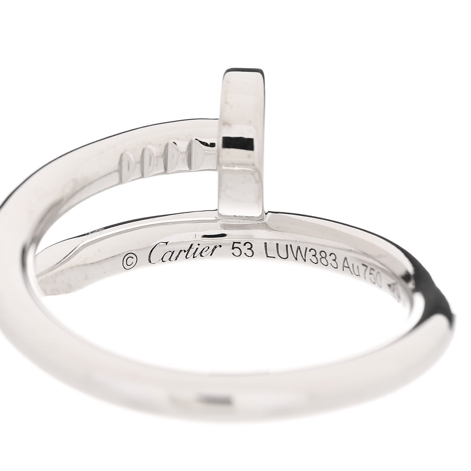 Cartier 18K White Gold Juste Un Clou Ring 53 6.5 4 of 8