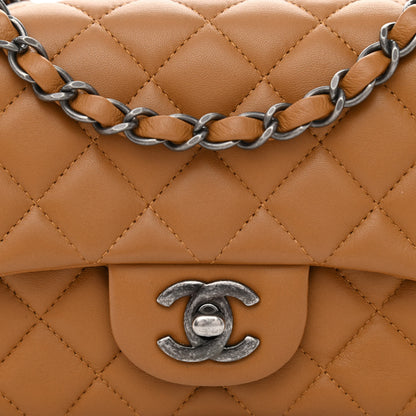 Chanel Lambskin Quilted Mini Rectangular Flap Camel 8 of 10