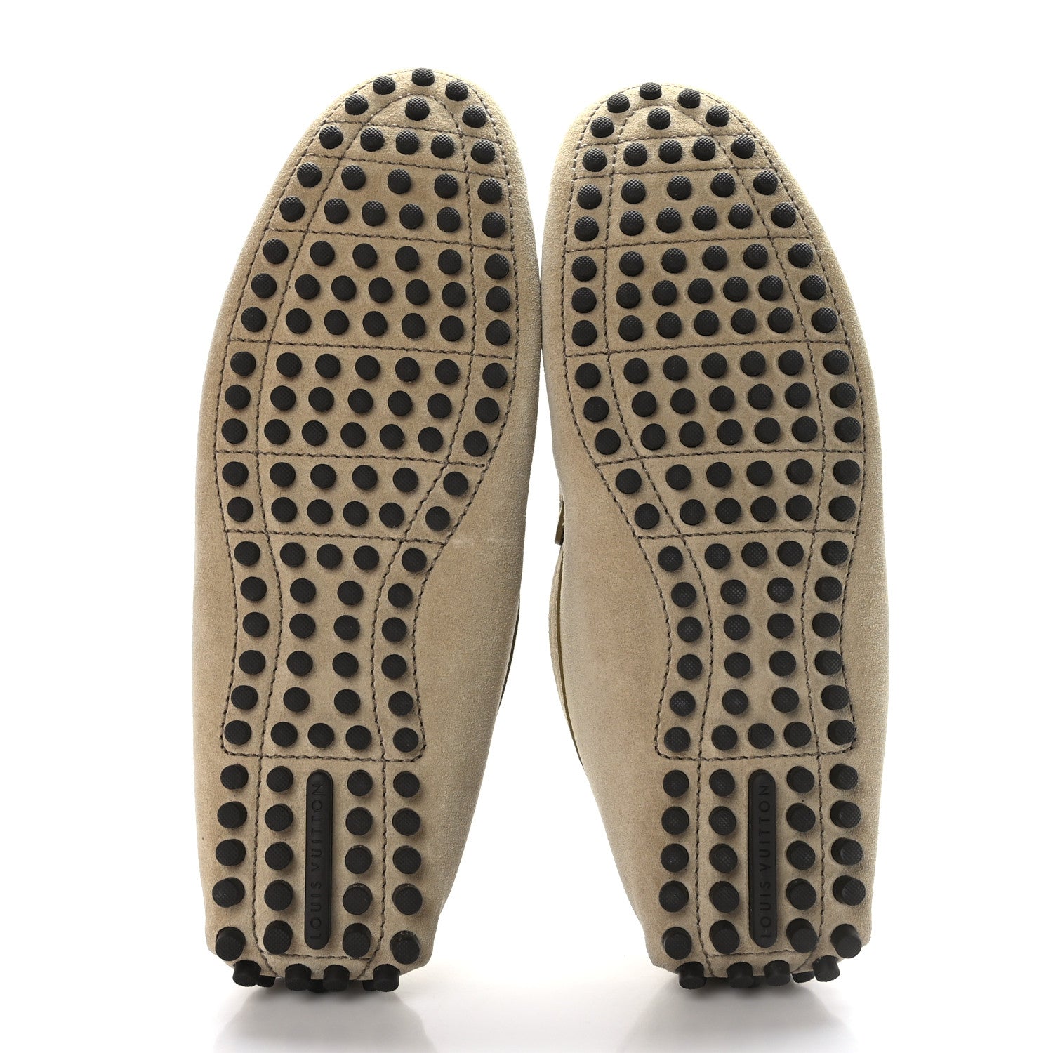 Louis Vuitton Suede Calfskin LV Porto Vecchio Moccasin Loafers 7.5 Beige 5 of 9