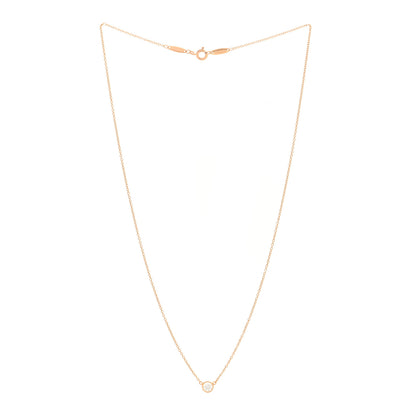 Tiffany 18K Rose Gold Diamond .25ct Elsa Peretti Diamonds by the Yard Pendant Necklace 3 of 4