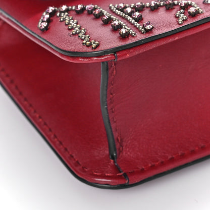 Valentino Garavani Vitello Crystal Loveblade Embellished Mini Glam Lock Rockstud Flap Rubino 7 of 10
