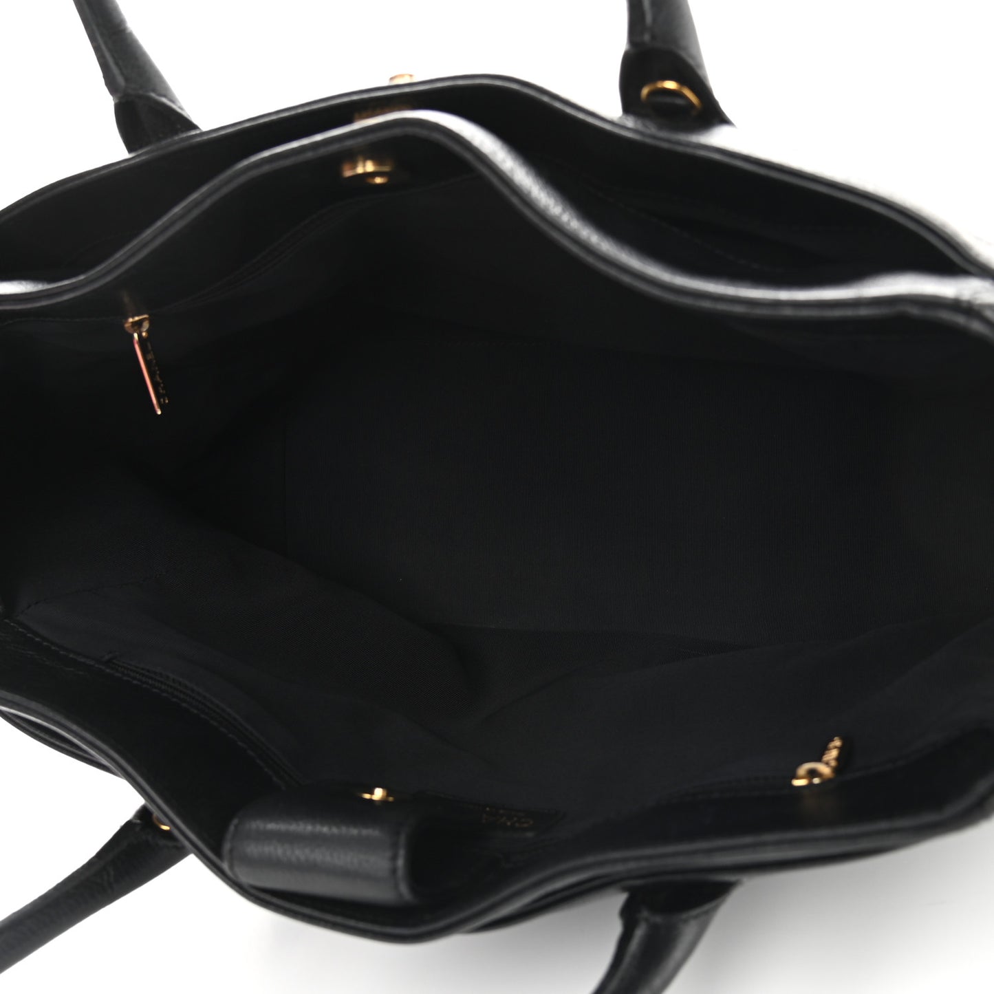 Calfskin Cerf Executive Shopper Tote Black