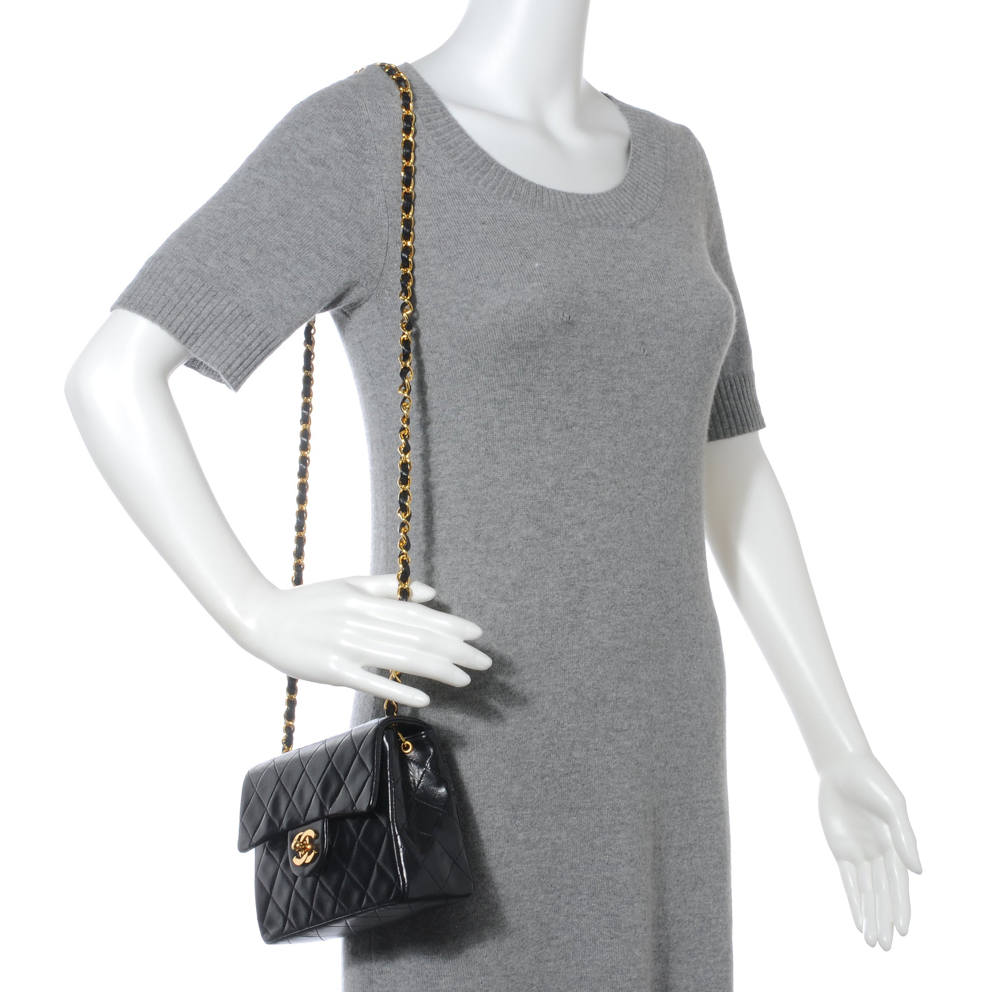 Chanel Lambskin Mini Flap Black 2 of 8
