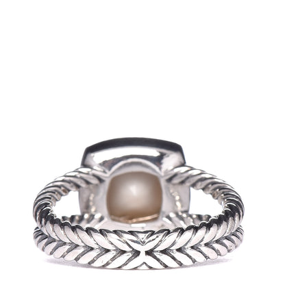 David Yurman Sterling Silver Diamond White Agate 7mm Petite Albion Ring 53 6.25 4 of 5