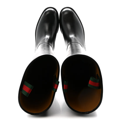 Gucci Marot Lux Michelangelo Slim Horsebit Riding Boots 37.5 Black 2 of 10