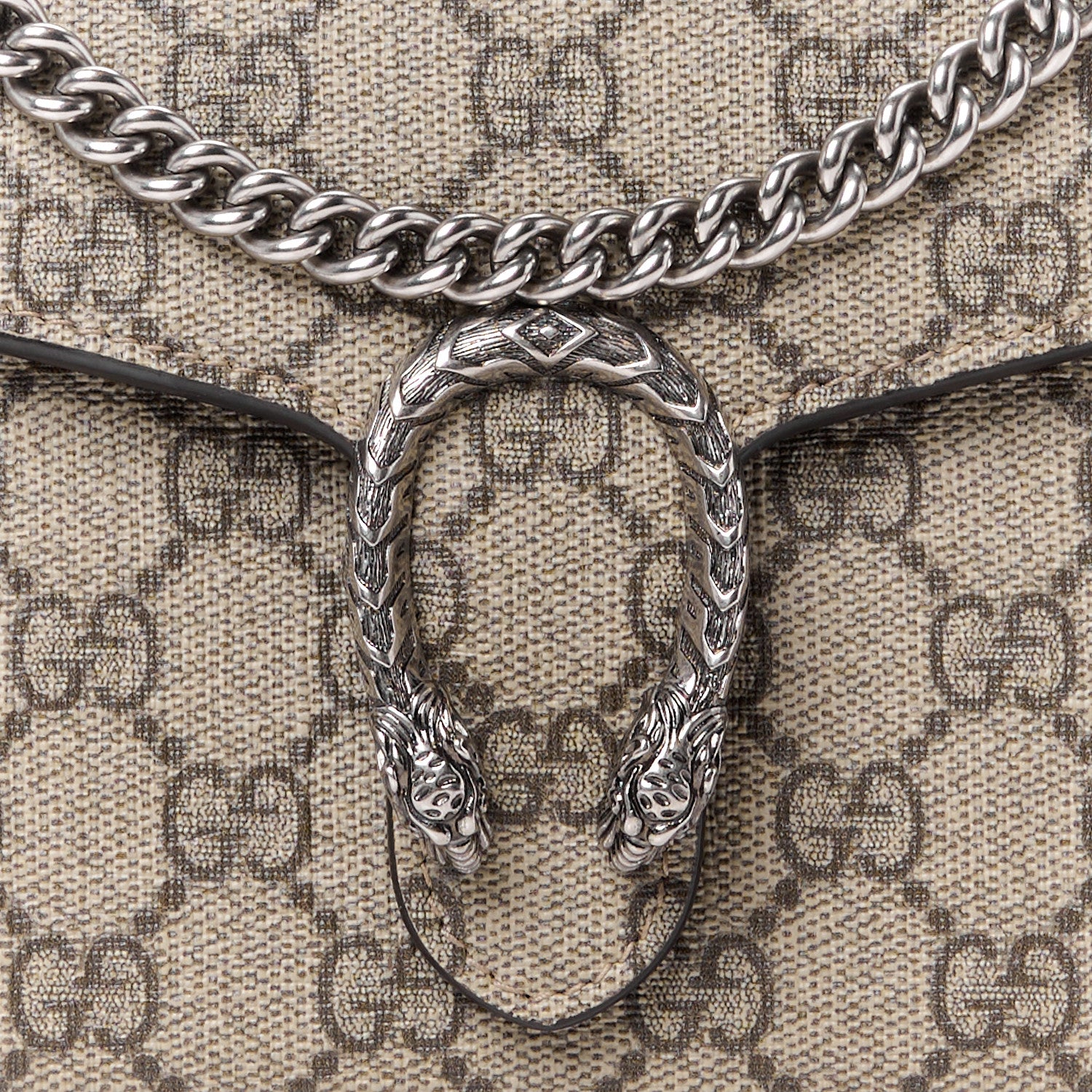Gucci GG Supreme Monogram Mini Dionysus Chain Wallet Beige Taupe 8 of 11