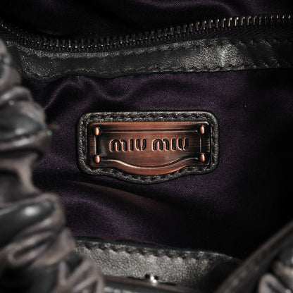 Miu Miu Leather Patch Harlequin Piombo 6 of 8