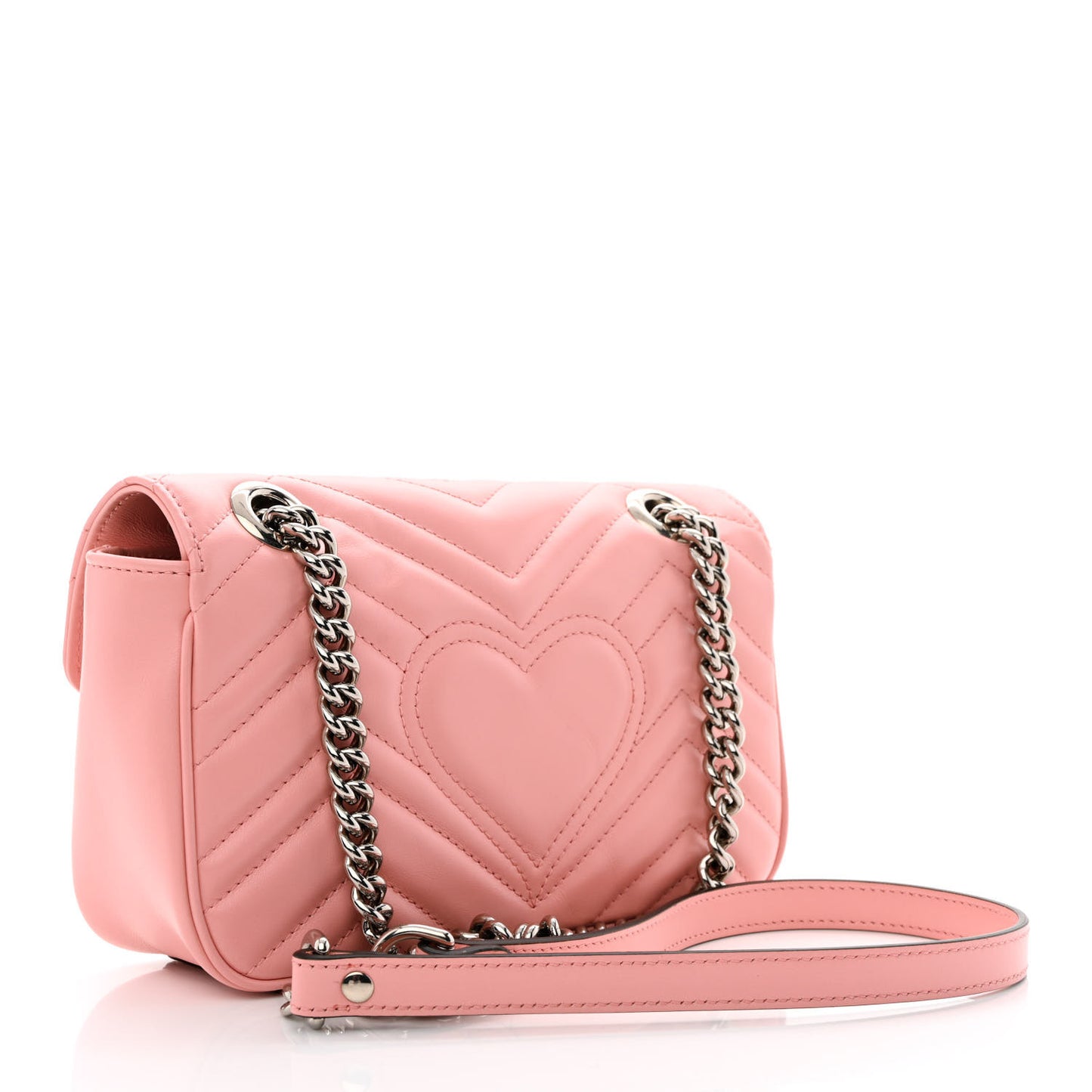 Calfskin Matelasse Mini GG Marmont Shoulder Bag Wild Rose