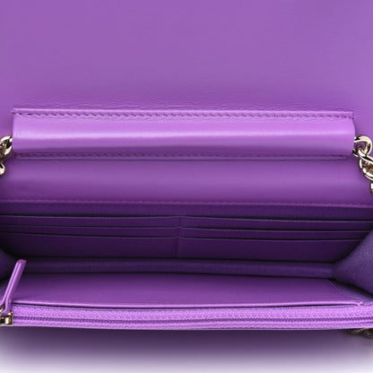 Chanel Caviar Quilted Boy Wallet On Chain WOC Purple 4 of 5
