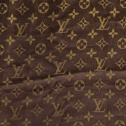 Louis Vuitton Silk Lurex Wool Monogram Shine Shawl Brown 1 of 5