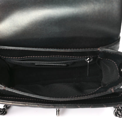 Chanel Metallic Goatskin Quilted Small Rock In Rome Flap Charcoal 4 of 8
