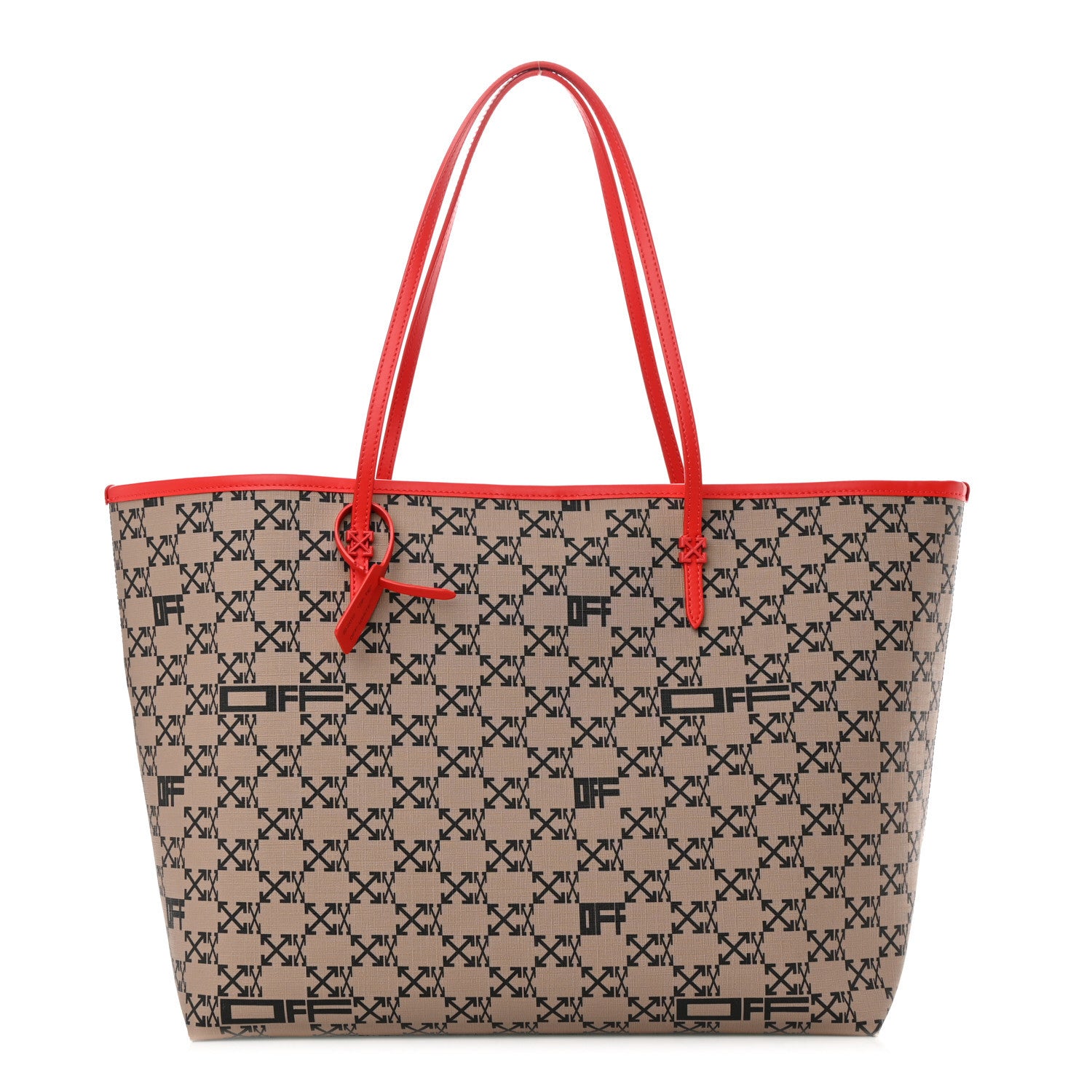 Off-White Coated Canvas Arrow Print Day Off Tote Bag Beige 2 of 16