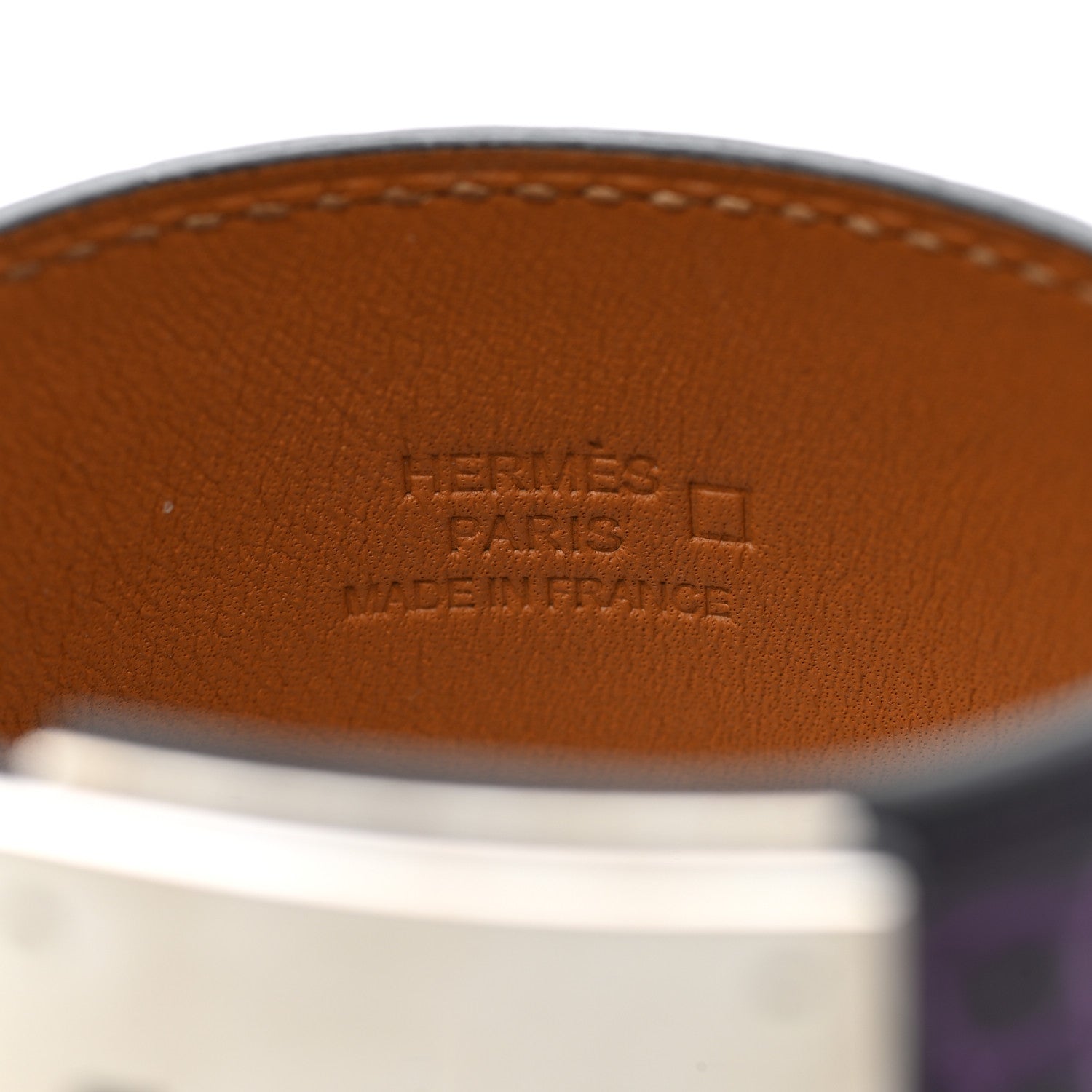 Hermes Shiny Alligator Kelly Dog Cuff Amethyst 4 of 7