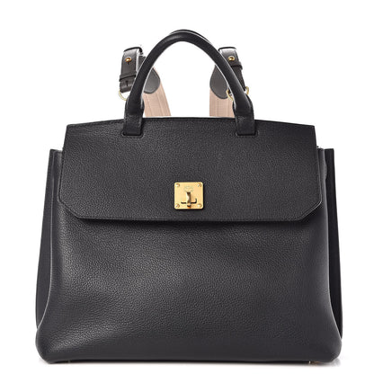 MCM Pebbled Calfskin Medium Milla Backpack Black 1 of 15
