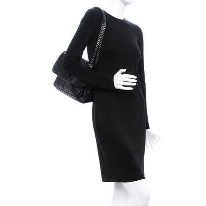 Saint Laurent Crinkled Calfskin Matelasse Monogram Medium Niki Chain Satchel Black 2 of 8