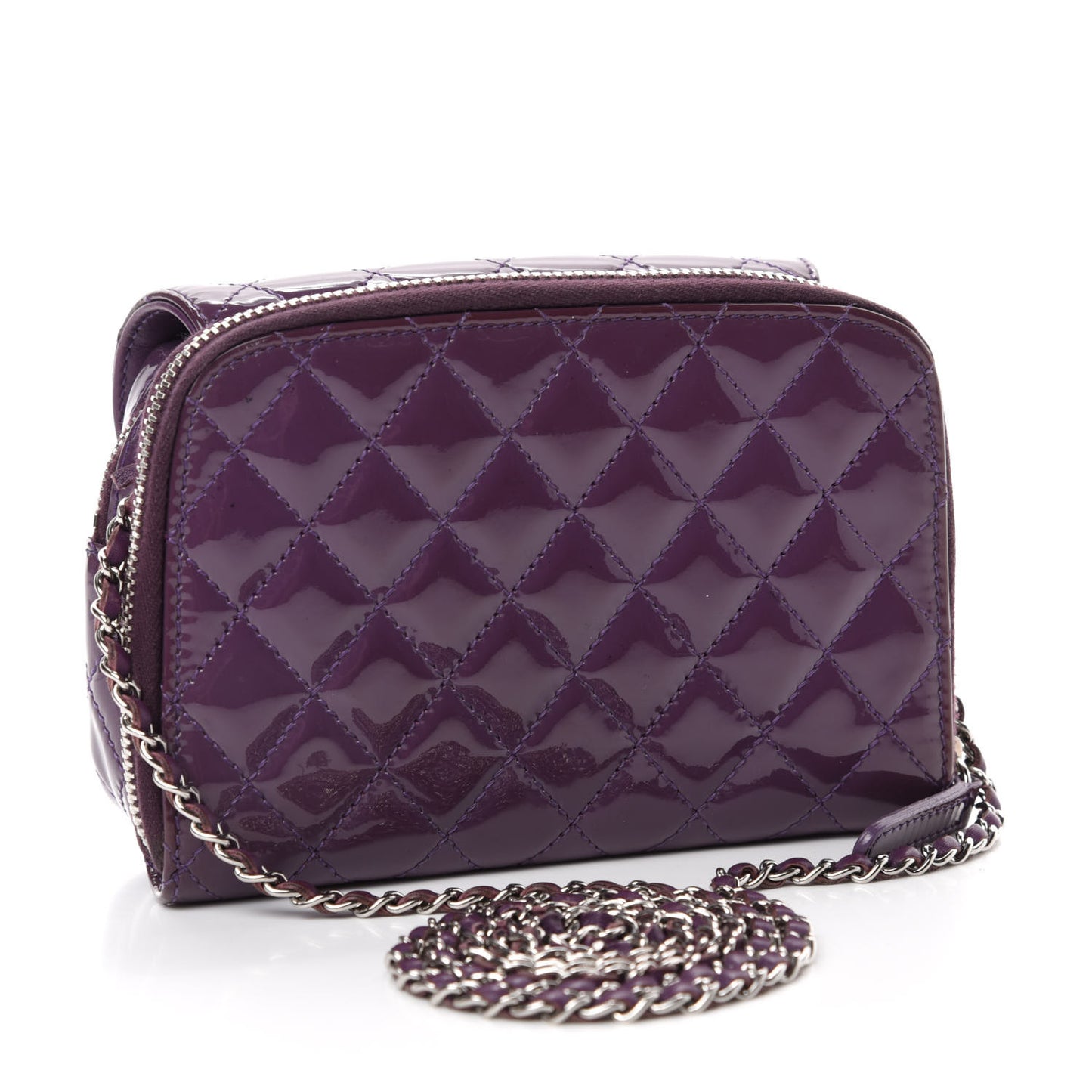 Patent Brilliant Mini Flap WOC Bag Violet