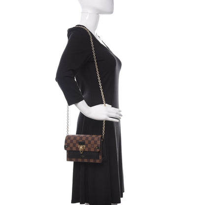 Louis Vuitton Damier Ebene Vavin Chain Wallet Black 2 of 10