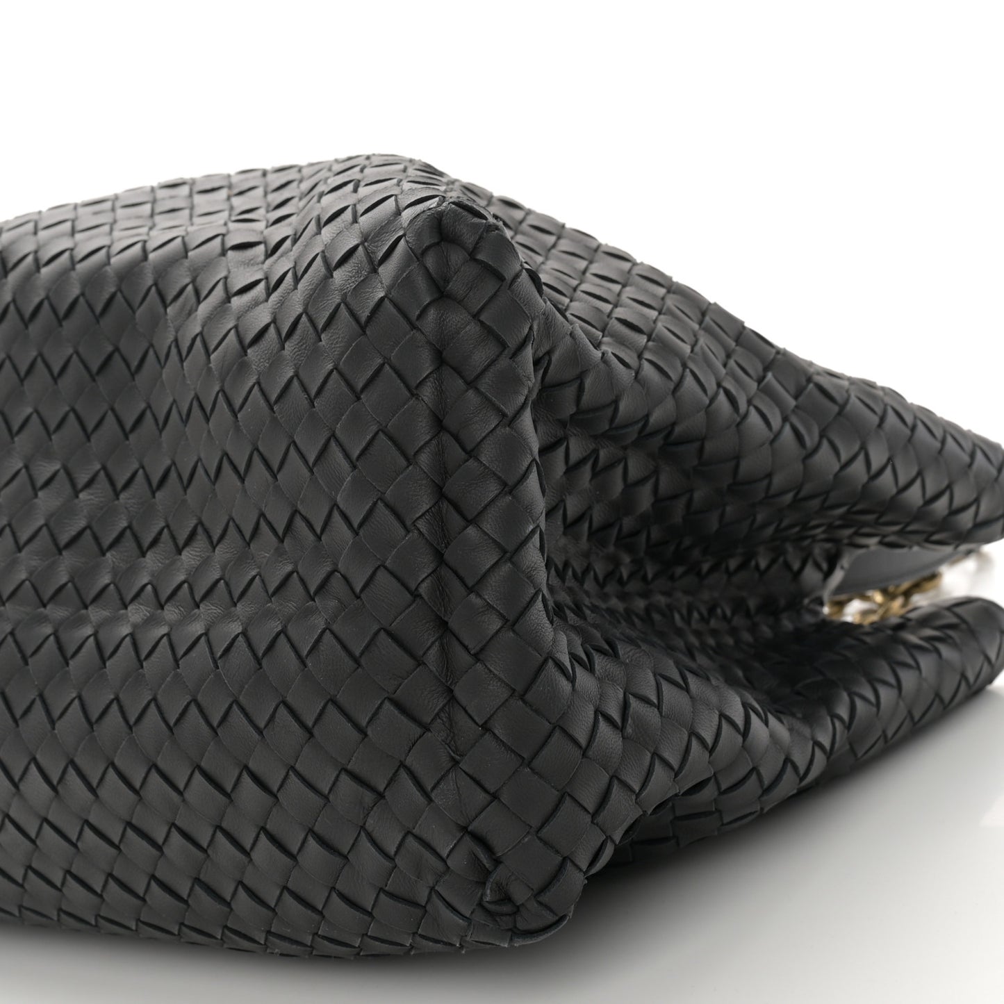 Nappa Intrecciato Medium Classic Chain Strap Tote Black