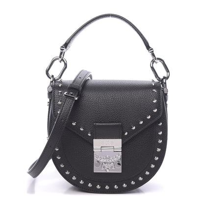 MCM Calfskin Mini Patricia Studded Crossbody Bag Black 1 of 10