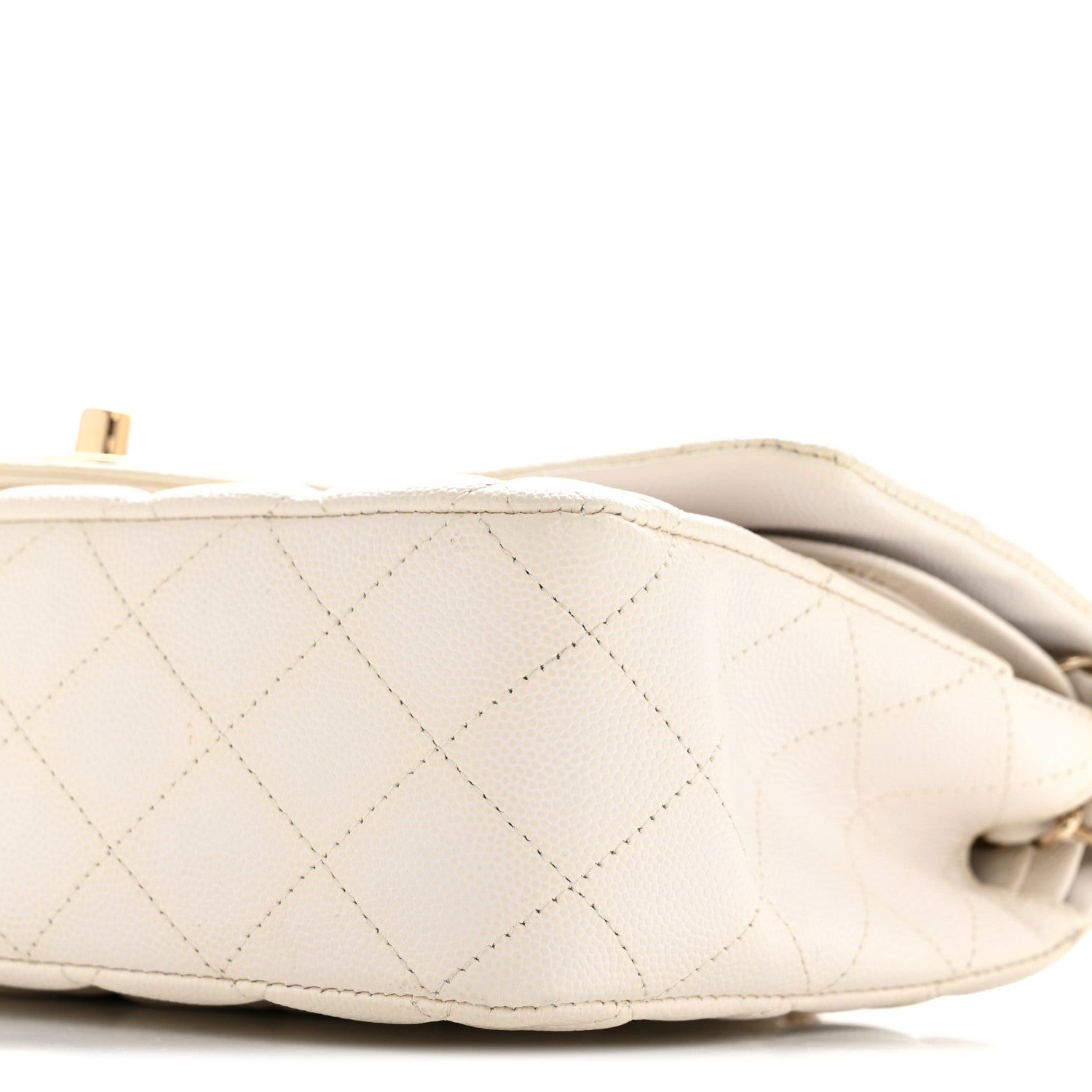 Chanel Caviar Quilted Medium Double Flap White 10 of 15