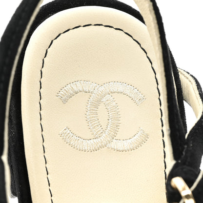 Chanel Kid Suede Chain Braided Sandals 36.5 Black 7 of 10