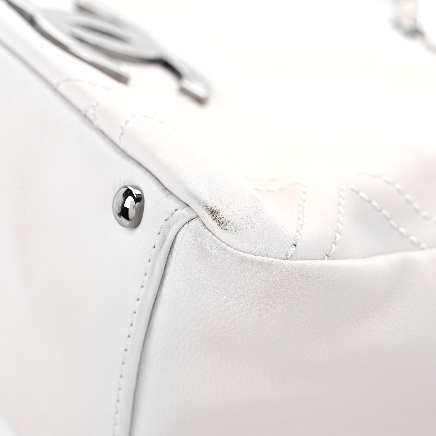 Chanel Calfskin Small Diamond Stitch Tote White 9 of 18