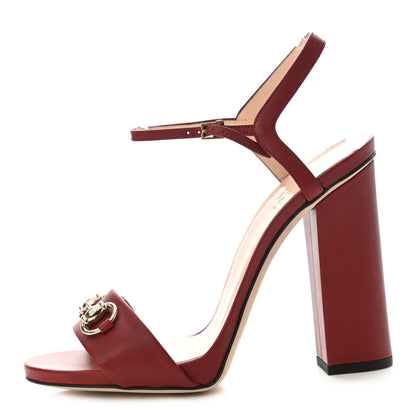 Gucci Calfskin Miro Soft Horsebit High Heel Sandals 39.5 Rosso 1 of 7