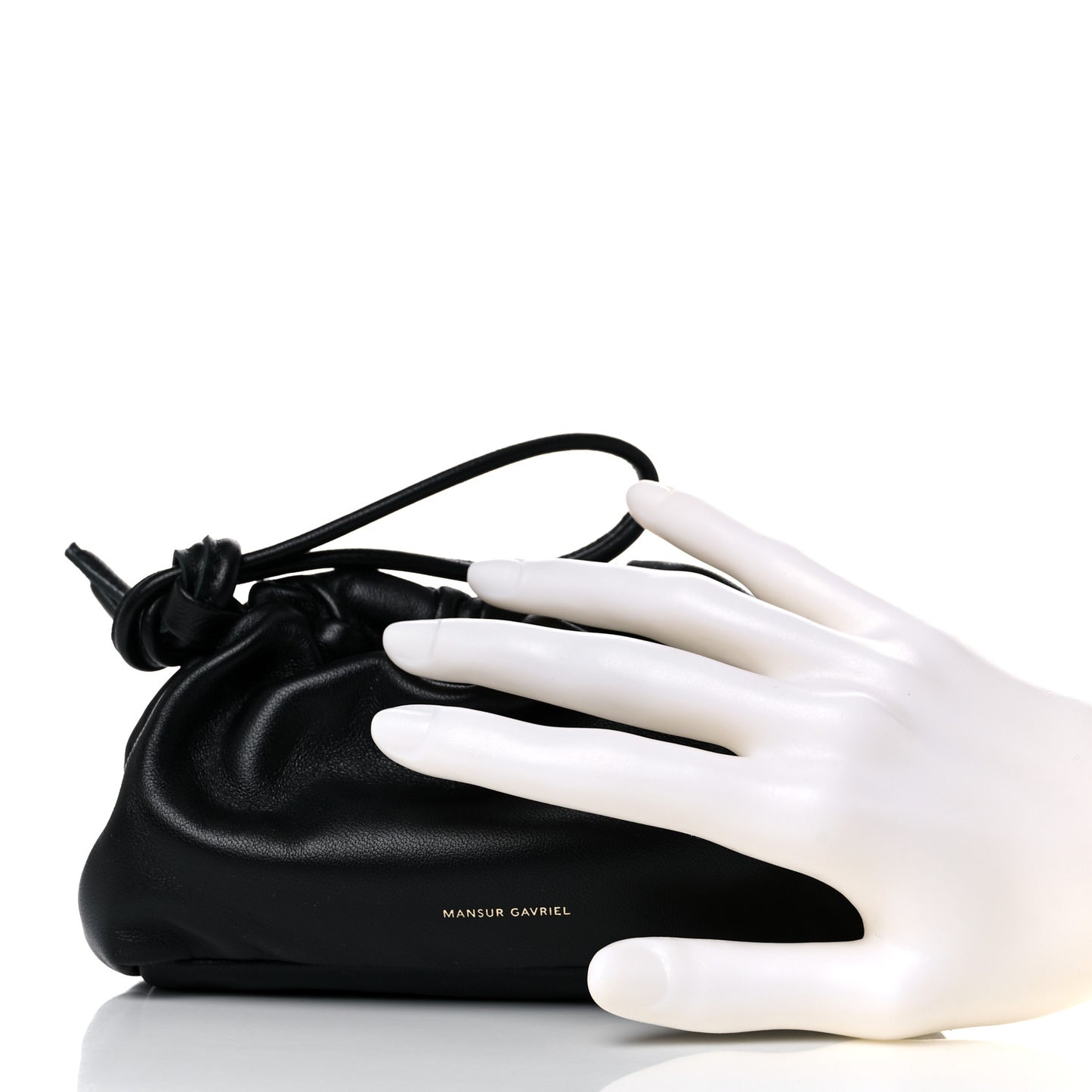 Lambskin Mini Cloud Wristlet Black Flamma
