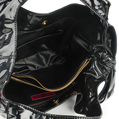 Valentino Garavani Patent Lacca Small Nuage Bow Hobo Black 5 of 7