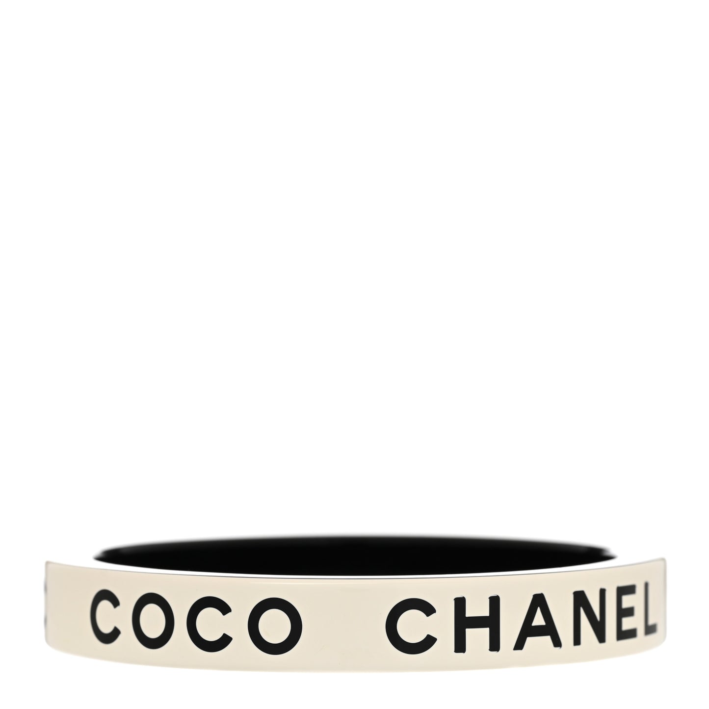 Resin Logo Bangle Bracelet Black White