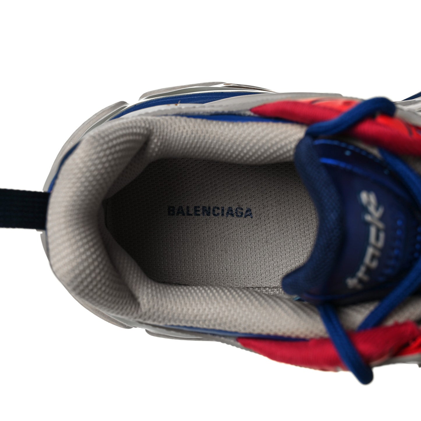 Rubber Mesh Bi-Color Womens Track.2 Open Sneakers 38 Beige Blue Red