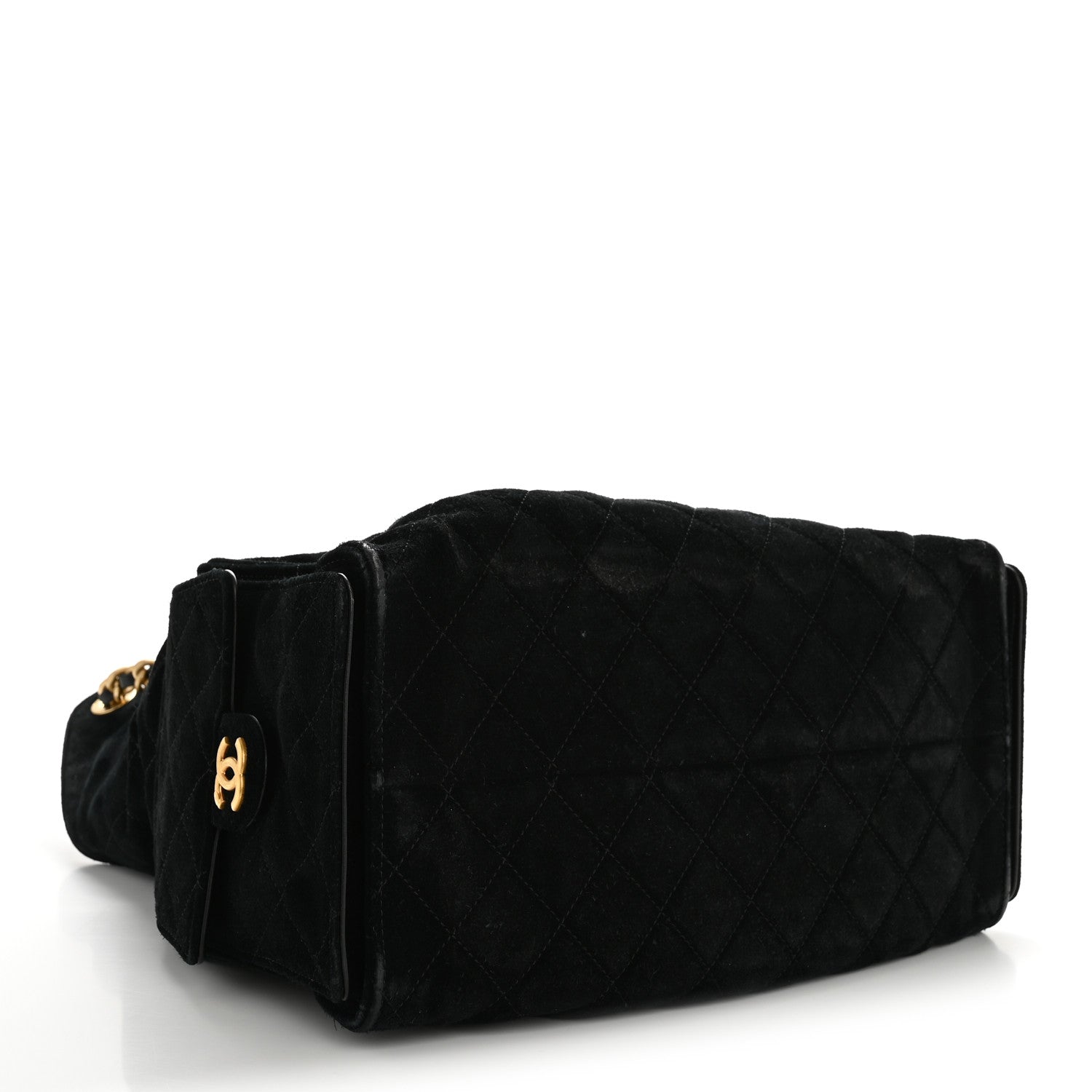 Chanel Suede Quilted Medium Chanel 25 Handbag Black 4 of 13