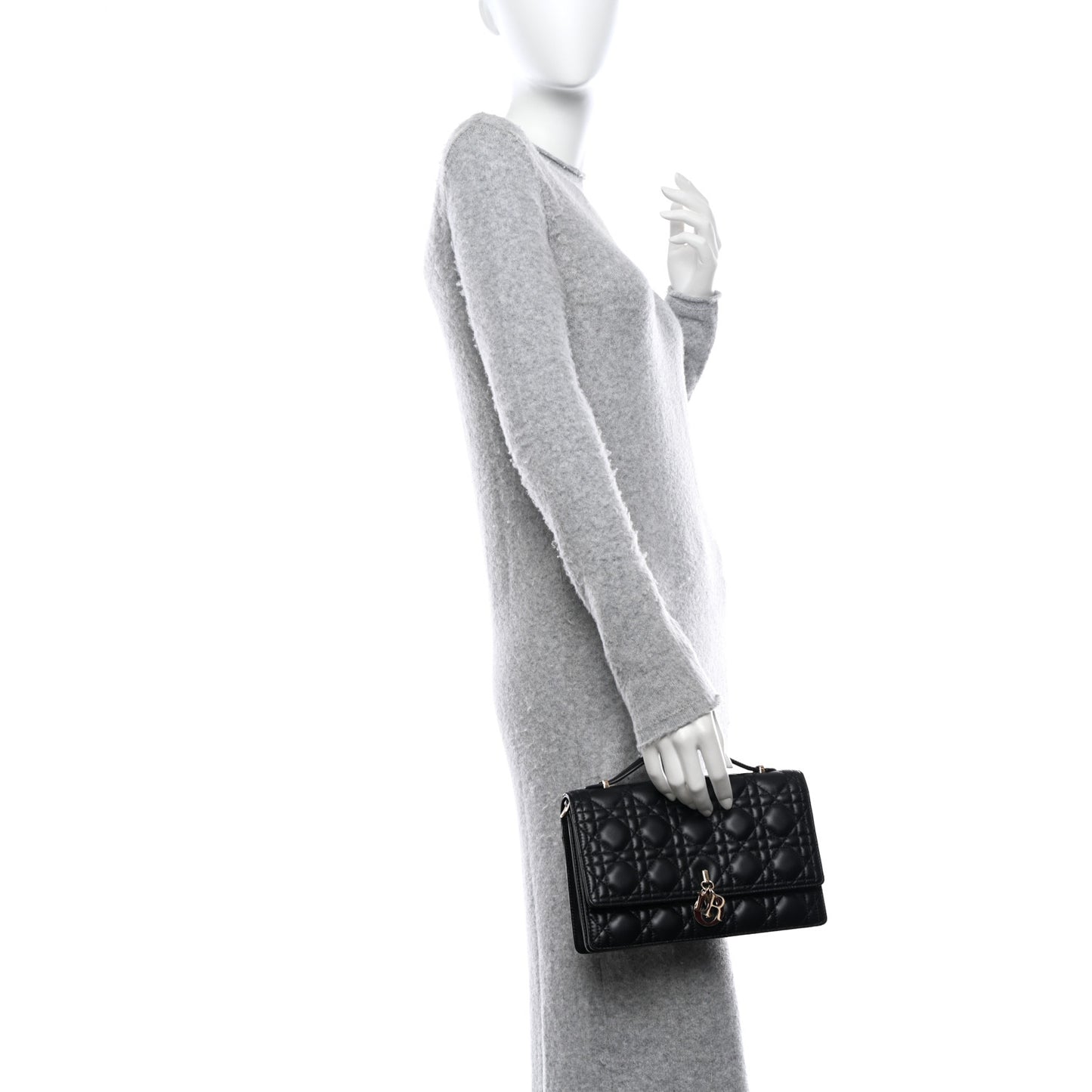 Lambskin Cannage My Dior Top Handle Bag Black