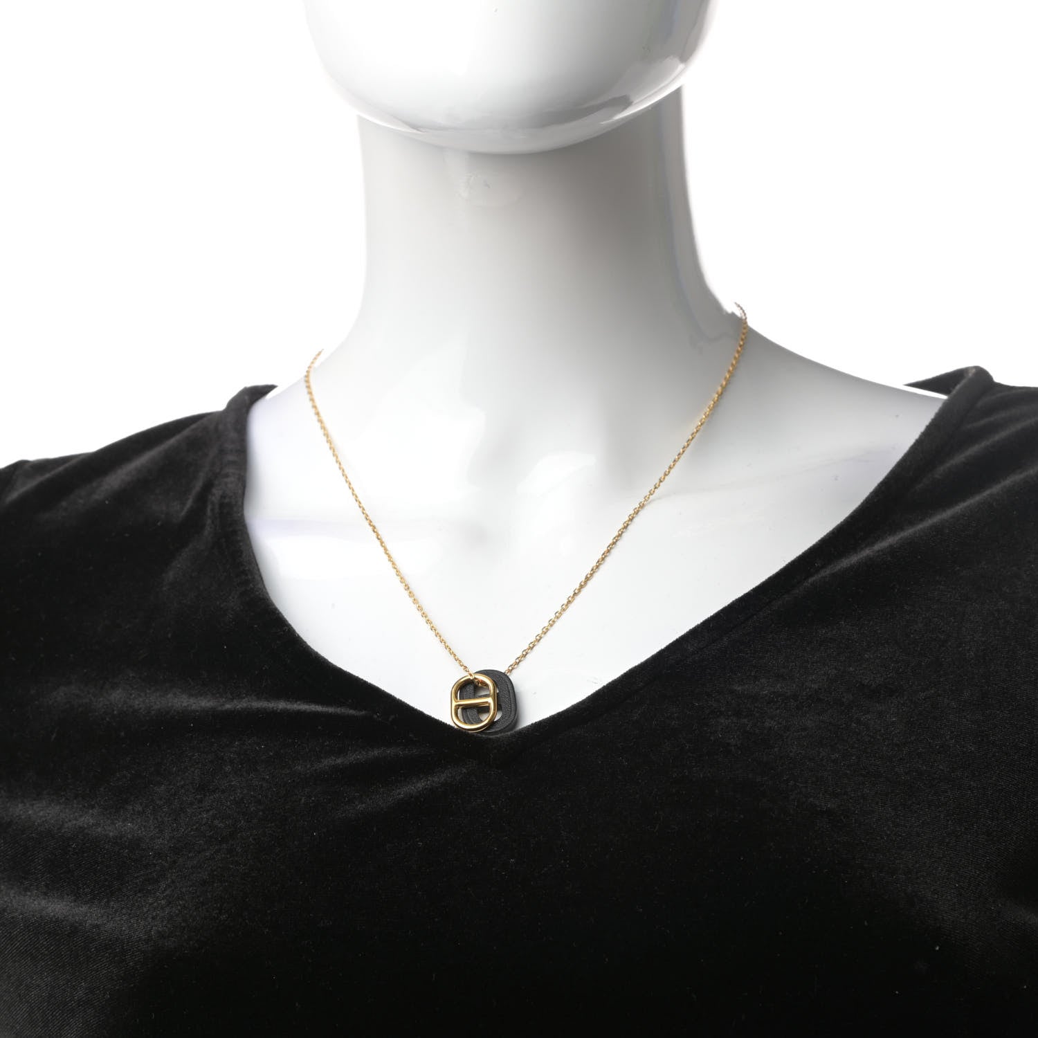 Hermes Swift O'Maillon Pendant Necklace Black 2 of 6