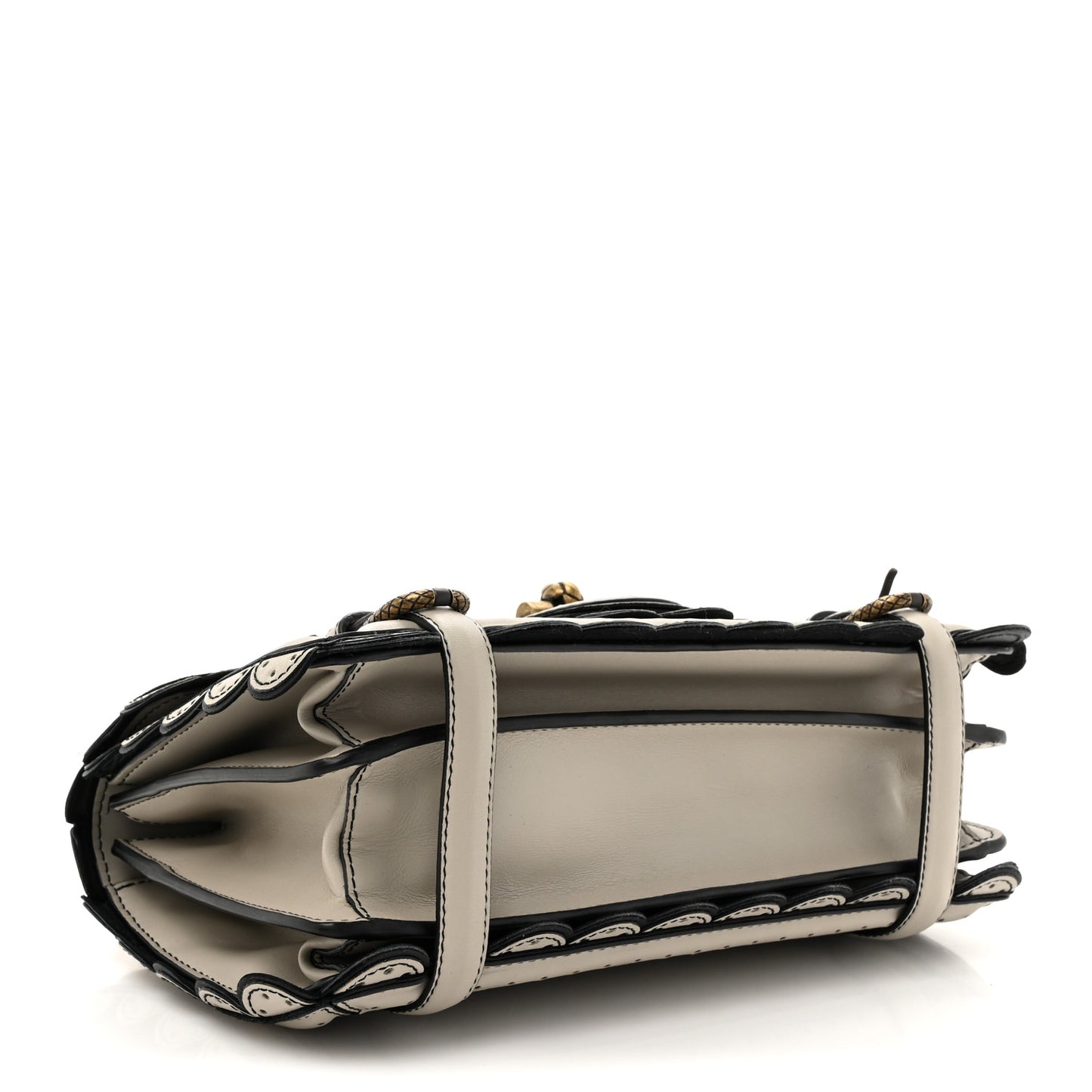 French Calfskin Intrecciato Wingtip City Knot Bag Light Grey