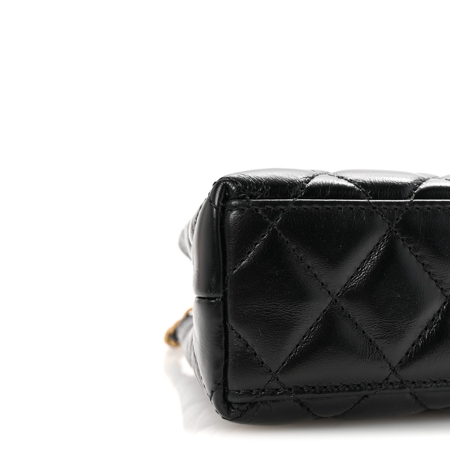 Chanel Shiny Aged Calfskin Quilted Nano Kelly Shopper Black 9 of 10