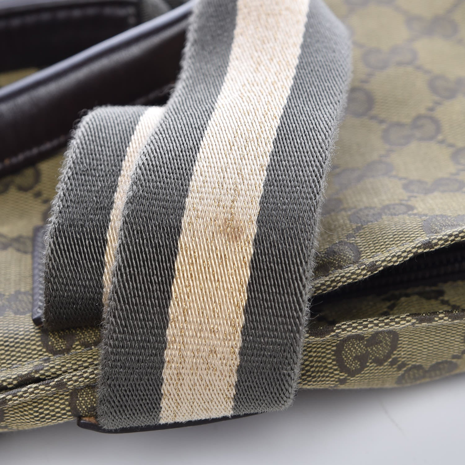 Gucci GG Monogram Large Web Handle Bucket Tote Brown 12 of 12