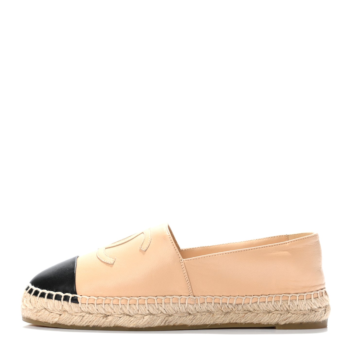 Lambskin CC Espadrilles 37 Beige Black