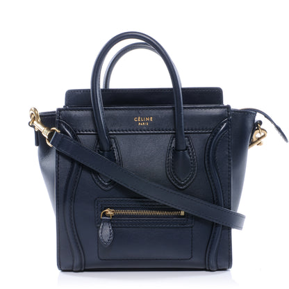 Celine Smooth Calfskin Nano Luggage Navy 1 of 9