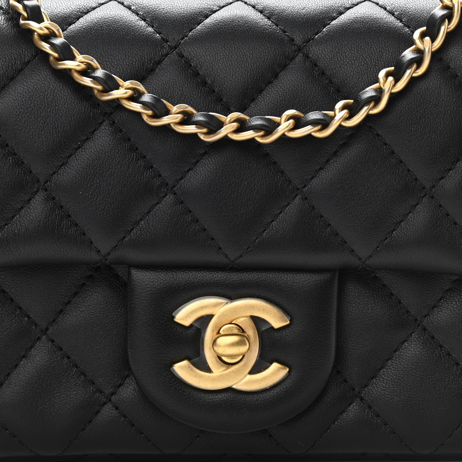 Chanel Lambskin Quilted Mini Rectangular Pearl Crush Flap Black 7 of 10