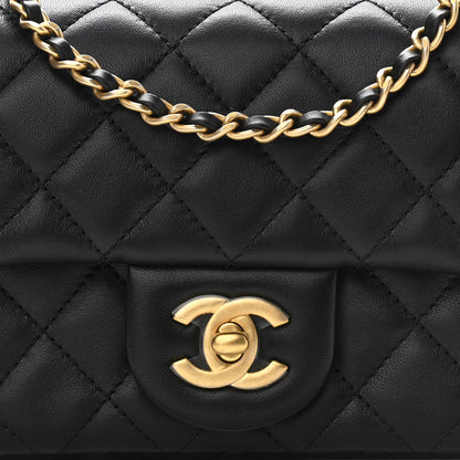 Chanel Lambskin Quilted Mini Rectangular Pearl Crush Flap Black 7 of 10