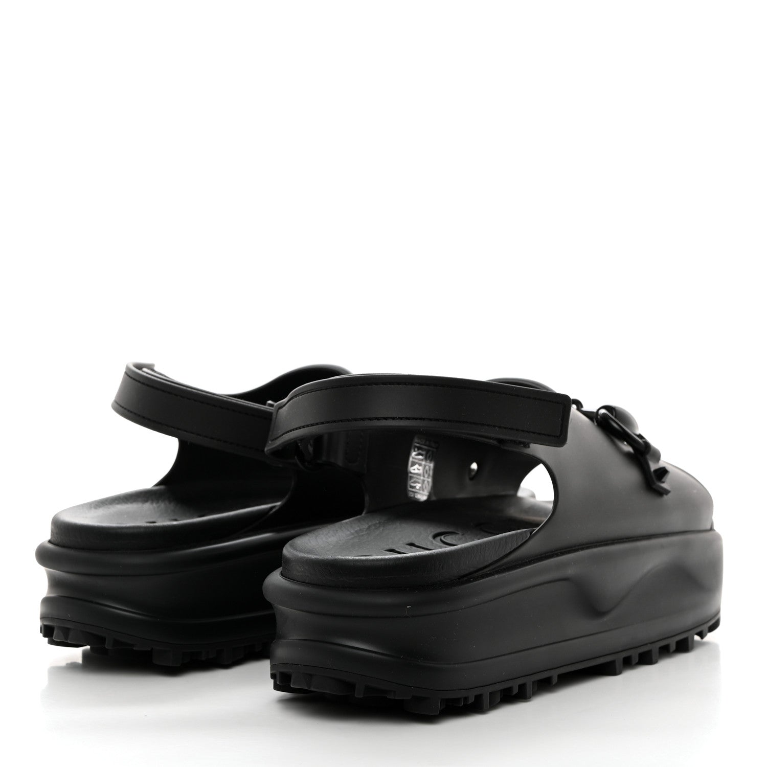 Gucci Soft Rubber Horsebit Touch Womens Strapped Sandals 40 Black 4 of 9