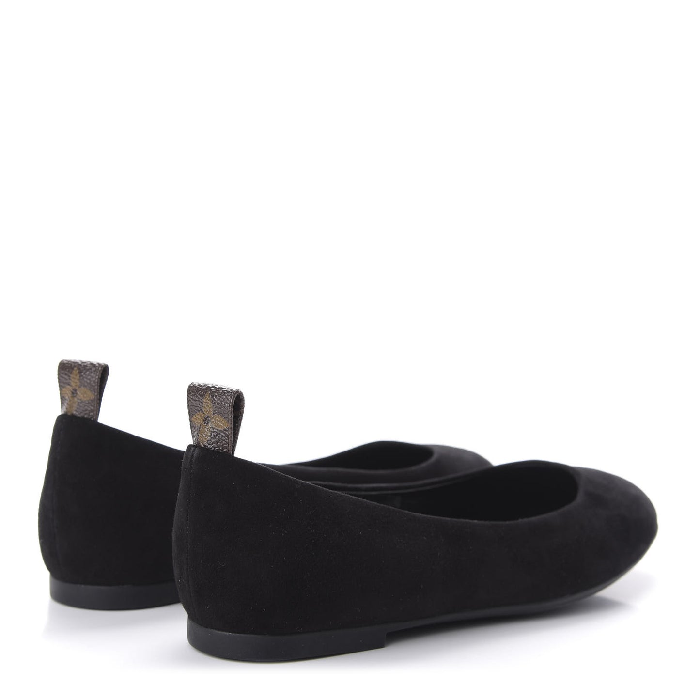 Suede Monogram Uniformes Ballet Flats 36 Black