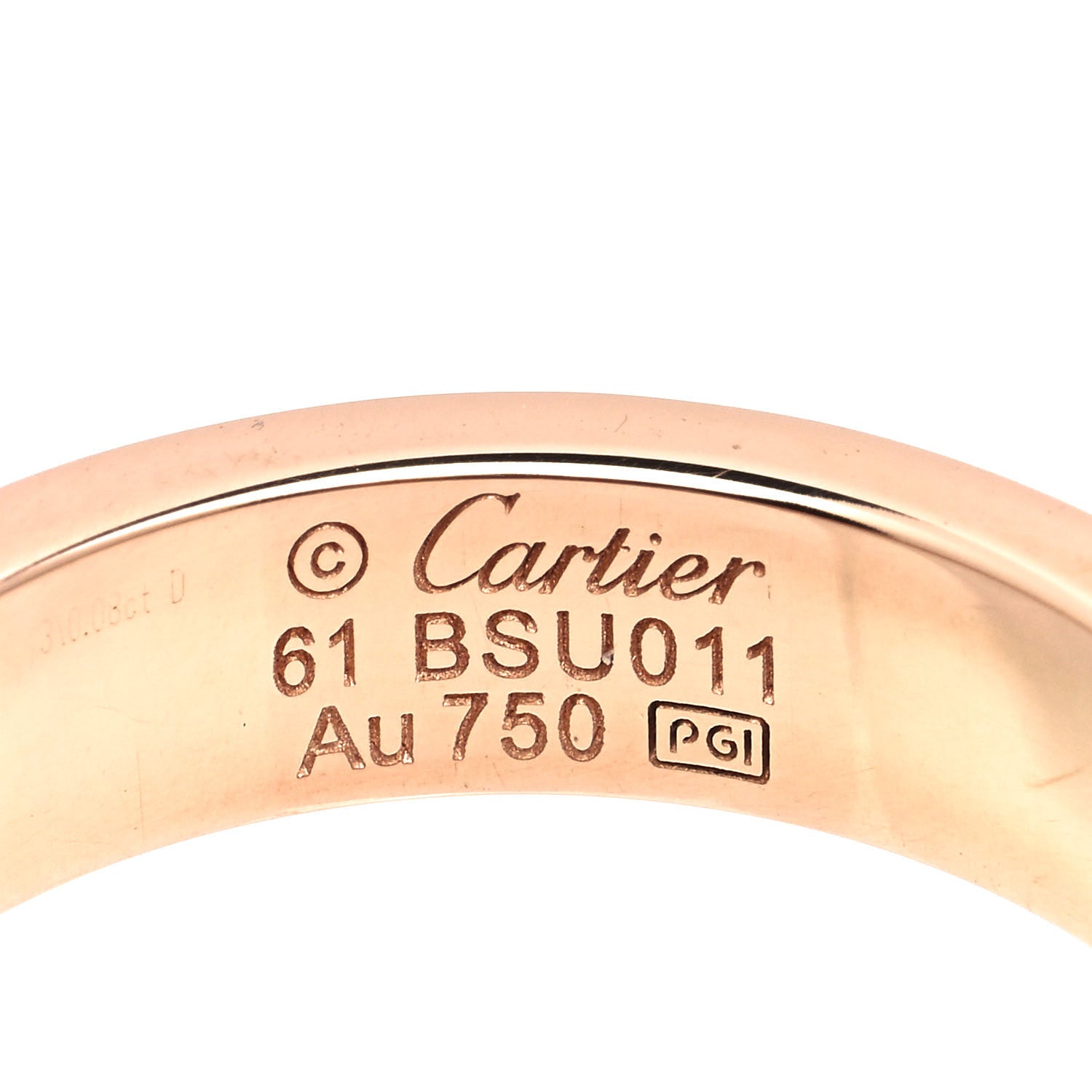 Cartier 18K Pink Gold 3 Diamond 5.5mm LOVE Ring 61 9.5 4 of 5