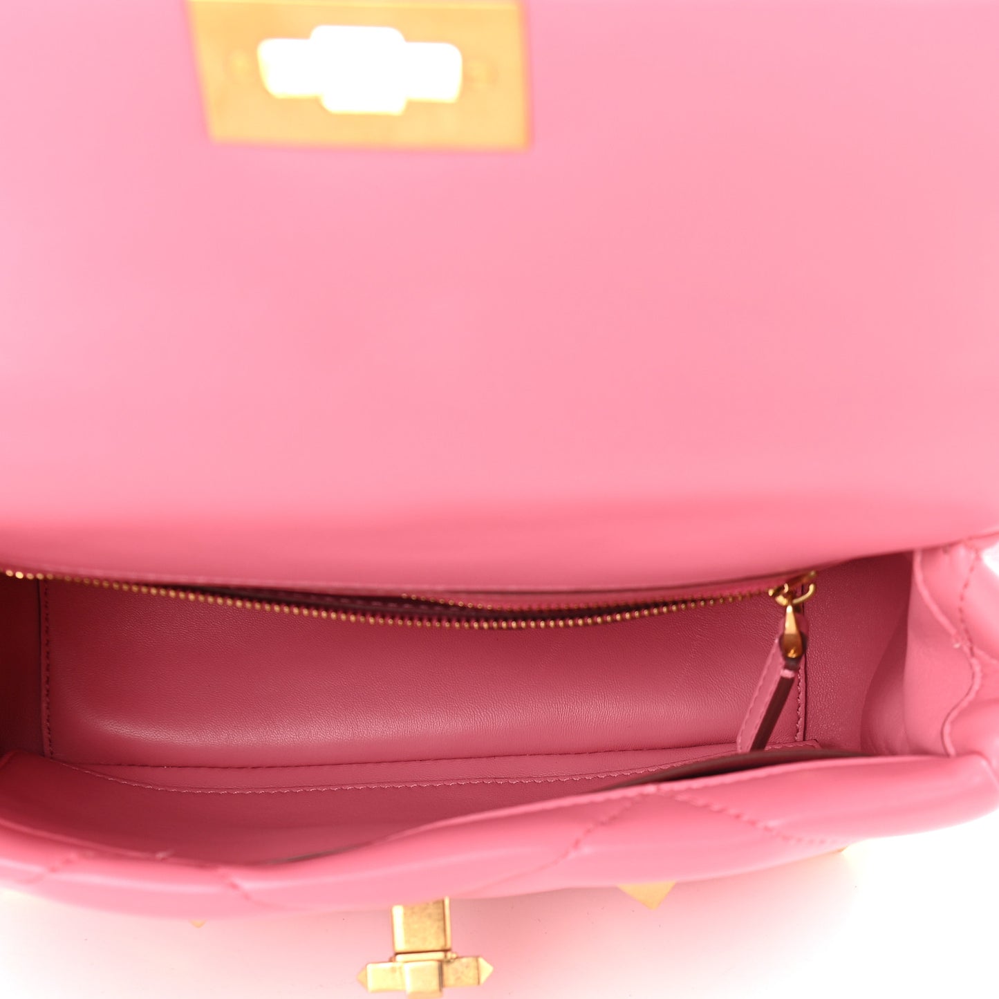 Nappa Medium Roman Stud Shoulder Bag Flamingo Pink