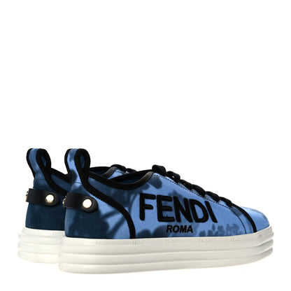 Fendi Canvas Floral Print Logo Sneakers 36.5 Sagittarius Black 4 of 8